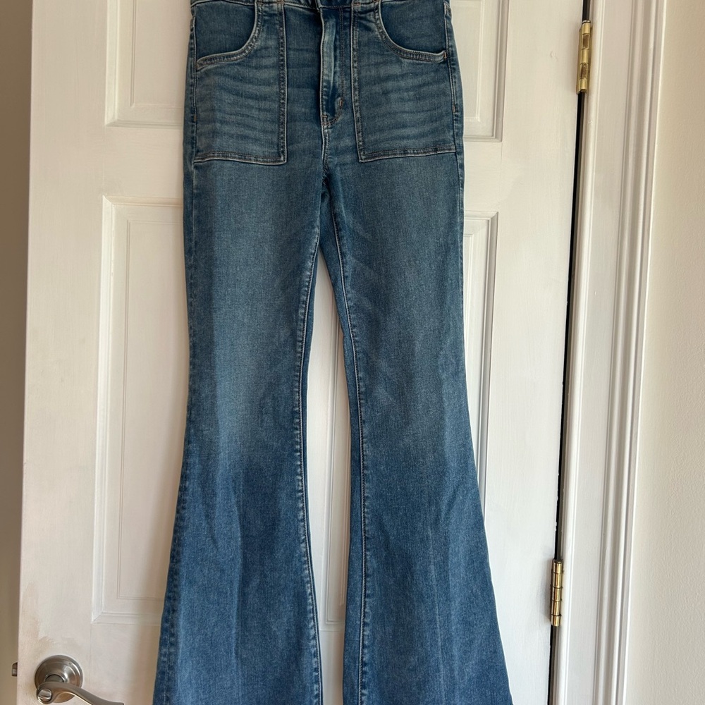 American Eagle Outfitters Blue Flare & Wide Leg Jeans